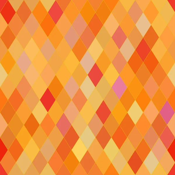 Vector seamless pattern with rhombs. Abstract orange texture. Geometrical background. Warm colors. — Stok Vektör