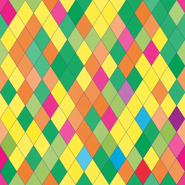 Vector seamless pattern with rhombs. Abstract bright texture. Geometrical background. Colorful backdrop. — Stok Vektör