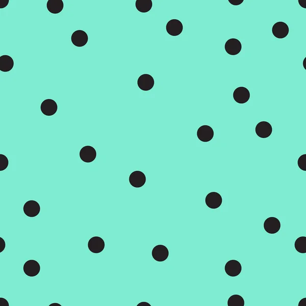 Motif vectoriel sans couture avec de petits pois noirs sur le fond vert doux . — Image vectorielle