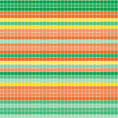Vector seamless pattern with checkered texture. Abstract bright backdrop. Geometrical background.  Bright template. Orange, yellow and green colors.