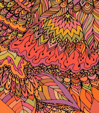 Vector texture with abstract flowers. Summer or autumn template. Vivid background. Warm colored pattern. Bright backdrop.