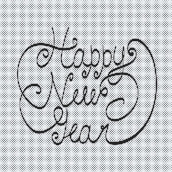 Happy New Year greeting card. Hand lettering. Handmade calligrap — Wektor stockowy