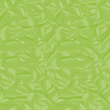 Dikişsiz dalgalı desen. Tek renkli arka plan. Çim yeşili renkler. Yapraklı soyut duvar kağıdı. Dalgalar doku. Vektör çizimi.