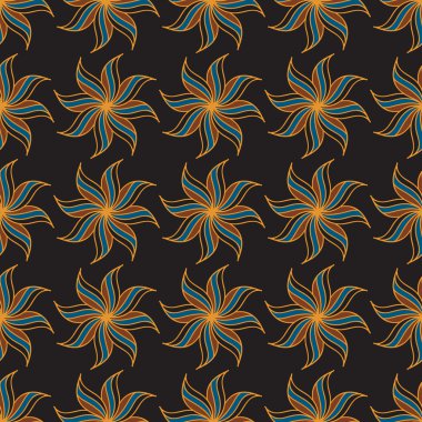 Stilize anasonu seamless modeli. Koyu arka plan. Soyut doku. Vektör çizim.