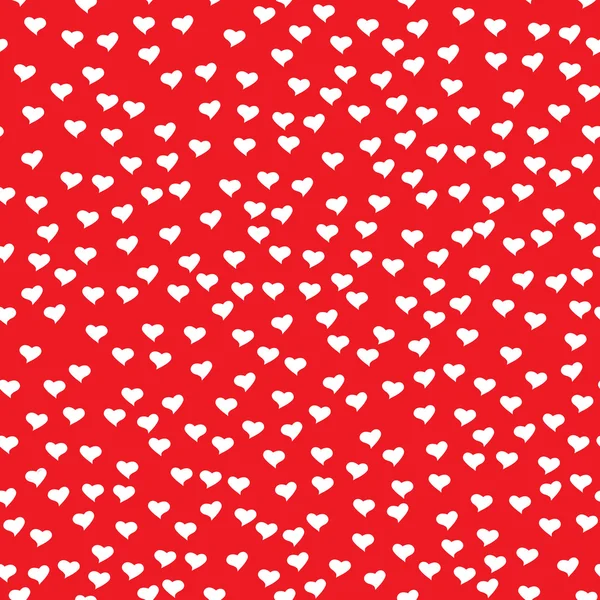 Romantic seamless pattern with tiny white hearts. Abstract repeating. Cute backdrop. Red background. Template for Valentine's, Mother's Day, wedding, scrapbook, surface textures. Vector illustration. — Stockový vektor