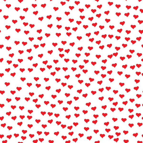 Romantic seamless pattern with tiny red hearts. Abstract repeating. Cute backdrop. White background. Template for Valentine's, Mother's Day, wedding, scrapbook, surface textures. Vector illustration.