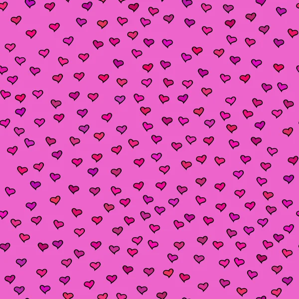 Bright seamless pattern with tiny hearts. Abstract repeating. Cute backdrop. Hot pink background. Template for Valentine's, Mother's Day, wedding, scrapbook, surface textures. Vector illustration. — 图库矢量图片