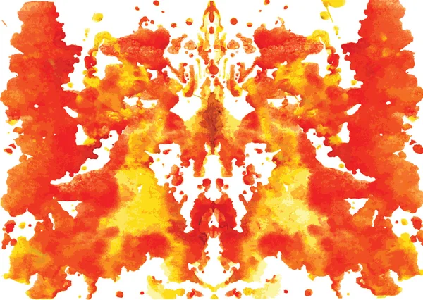 Aquarela simétrica Rorschach blot sobre um fundo branco — Vetor de Stock