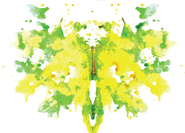 Aquarela simétrica Rorschach blot sobre um fundo branco —  Vetores de Stock