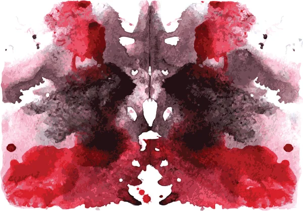Aquarela simétrica Rorschach blot sobre um fundo branco — Vetor de Stock