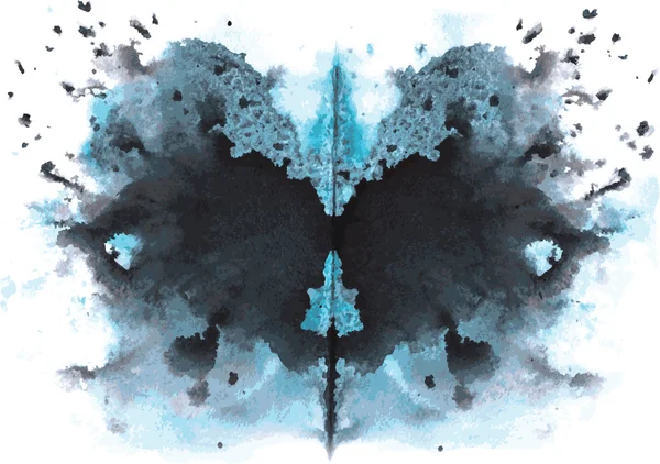 Aquarela simétrica Rorschach blot sobre um fundo branco —  Vetores de Stock