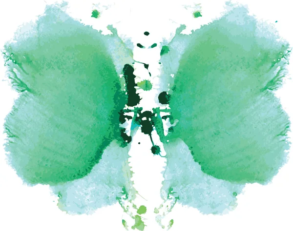 Aquarela simétrica Rorschach blot sobre um fundo branco — Vetor de Stock