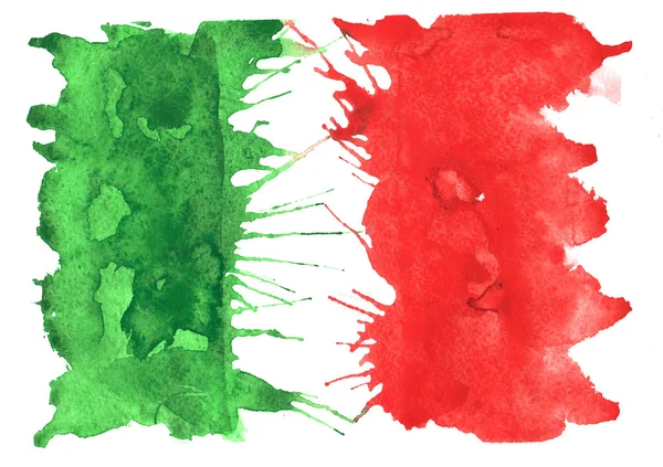 Χέρι σκίτσο - σημαία της Ιταλίας, με την χαρακτηριστική wate — Φωτογραφία Αρχείου
