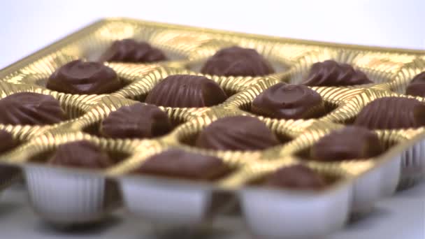 Шоколадний Цукерковий Набір Різноманітні Шоколадні Цукерки Коробка Цукерок — стокове відео
