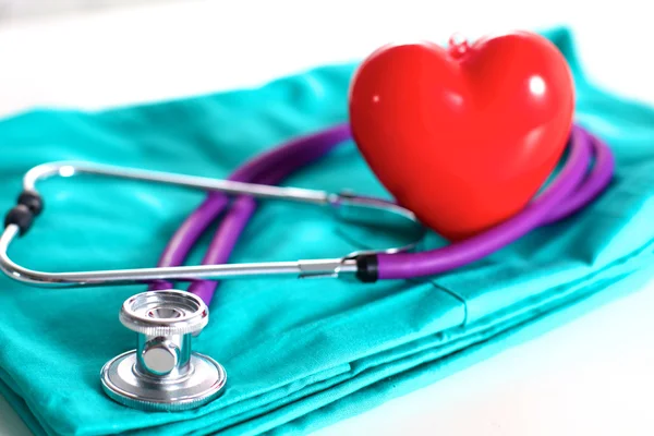 Stethoscope on a background of medical coat — Stock Photo, Image