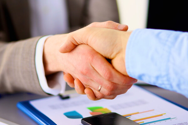 Business meeting at office. handshake in office