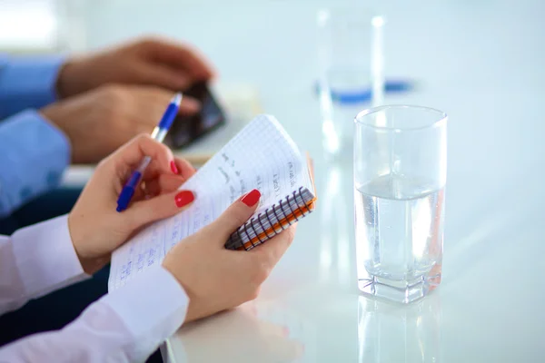 Image of business partners discussing documents and ideas at meeting — Stock Photo, Image