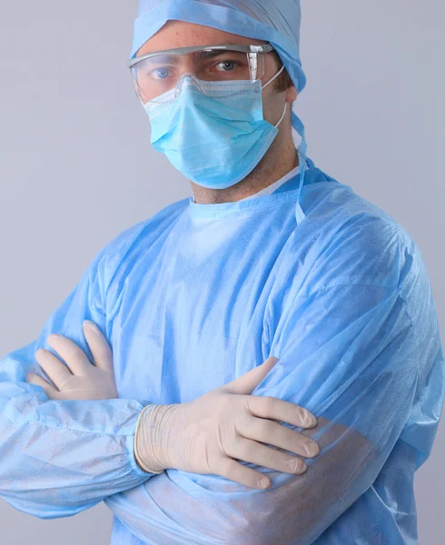 Kirurg i enhetlig närbild redo att kliva — Stockfoto
