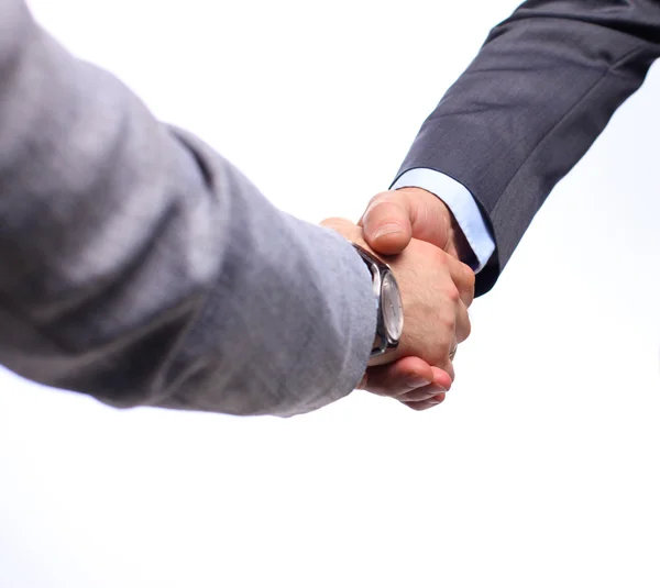 Деловое рукопожатие. Два бизнесмена пожимают друг другу руки в офисе — стоковое фото