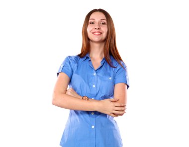 Genç güzel kız eğleniyor portresi kapatın. Doğal makyaj