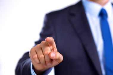 işadamı parmağını hedefe işaret.