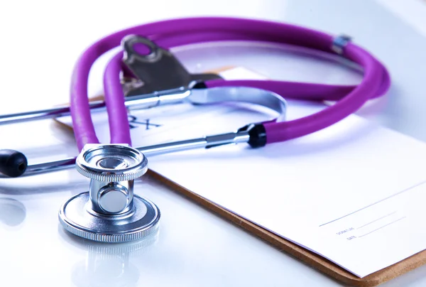 Close up medical stethoscope on a white background — Stock Photo, Image