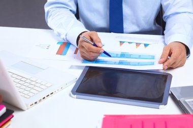 işadamı bir Resepsiyon bilgisayar grafikleri çalışma