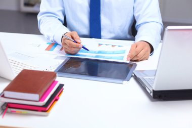 işadamı bir Resepsiyon bilgisayar grafikleri çalışma