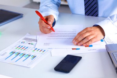 işadamı bir Resepsiyon bilgisayar grafikleri çalışma