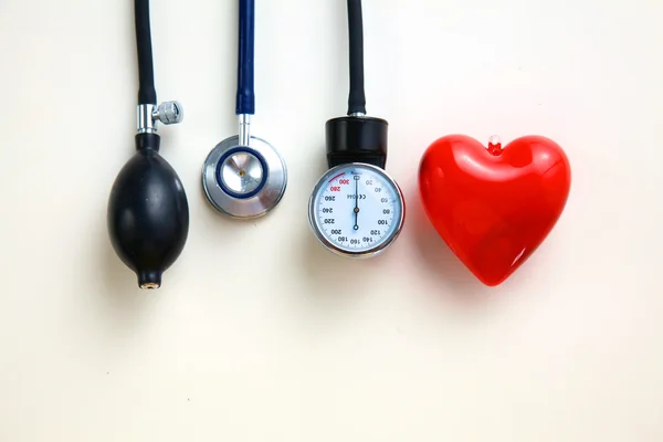 Blood pressure meter medical equipment isolated on white — Stock Photo, Image