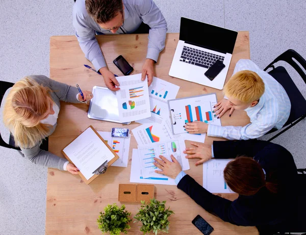 Business meeting at the table top view — Stock Photo, Image