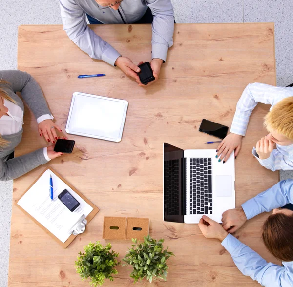 Reunião de negócios na mesa vista superior — Fotografia de Stock