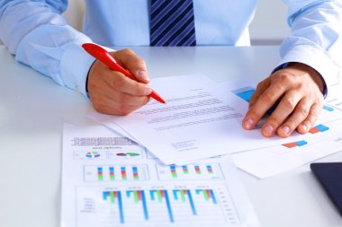 işadamı bir Resepsiyon bilgisayar grafikleri çalışma