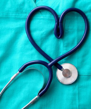 Stetoskop tıbbi kat arka plan üzerinde