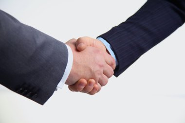 İş adamları el sıkışıyor, toplantıyı bitiriyor.