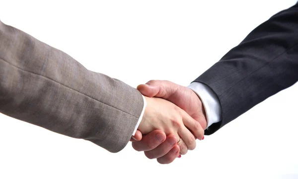 Zakenmensen schudden elkaar de hand, ronden een vergadering af — Stockfoto