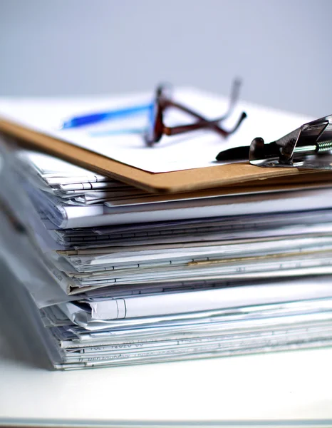 Big stack of papers ,documents on the desk — Stock Photo, Image