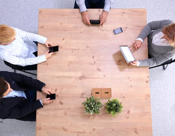 Reunión de negocios en la mesa vista superior — Foto de Stock