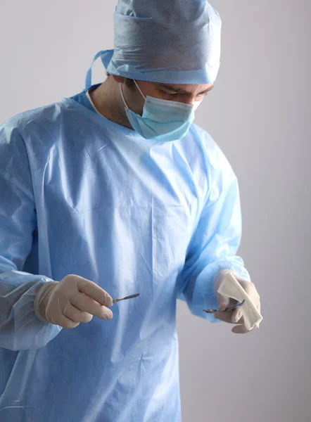 Surgeon in uniform close-up ready to step — Stock Photo, Image