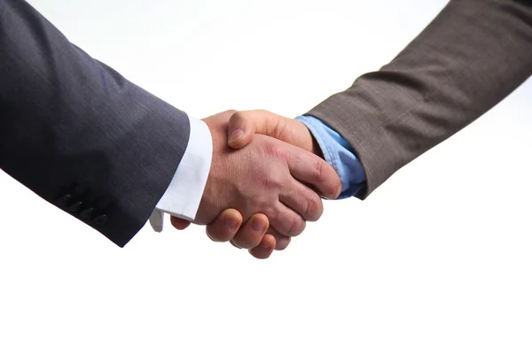 Business handshake. Two businessman shaking hands with each other in the office — Stock Photo, Image