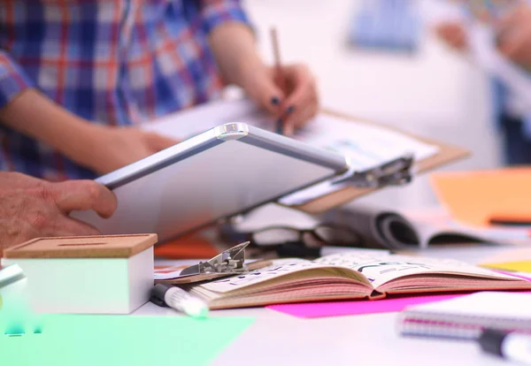 Young business people working at office on new project — Stock Photo, Image