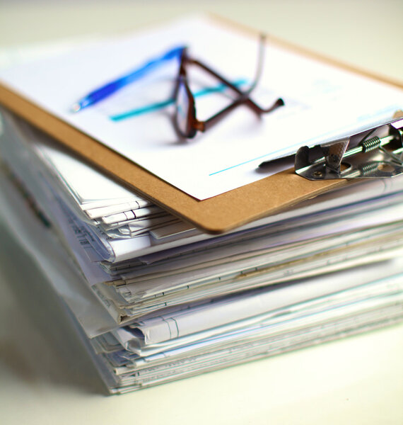 Стек файлов, папка с белым фоном
