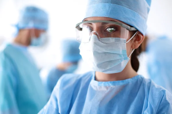 Surgeon in uniform close-up ready to step — Stock Photo, Image