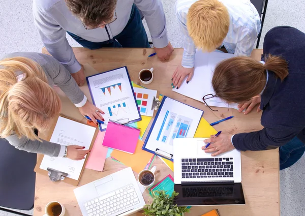 Image of business partners discussing documents and ideas at meeting — Stock Photo, Image