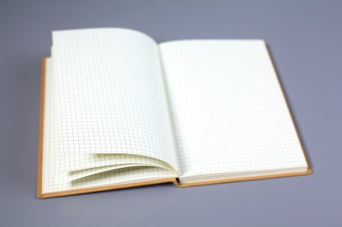 Açık net not defteri kalem gri bir tablo ile