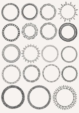 mandala kreasyonlar, teklif kutu, çerçeve, logo öğe ve diğer tasarım öğesi için etnik daireler 19 el çekilmiş