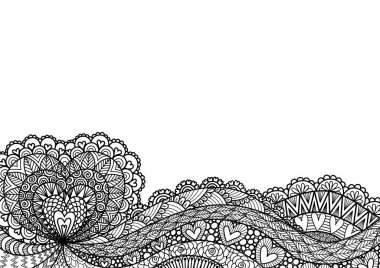 Velentines kartı, tasarım elementi, düğün davetiyesi, pankart, boyama sayfası ve benzerleri için kalp şeklinin çizgi tasarımı. Düzenlenebilir vuruş ağırlığına sahip vektör illüstrasyonu.