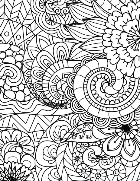 Mandala Flowers Background Adult Coloring Book Coloring Page Vector Illustration — Archivo Imágenes Vectoriales