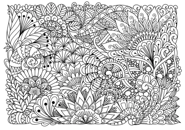 Абстрактные Цветы Фона Взрослые Раскраски Печать Изделиях Гравировка Резка Бумаги — стоковый вектор