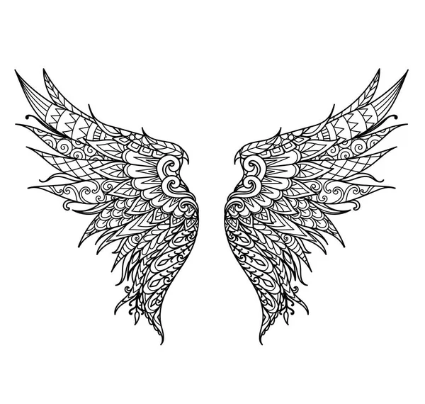 Phoenix Ptačí Křídla Pro Tisk Produkt Gravírování Laserové Řezání Řezání — Stockový vektor